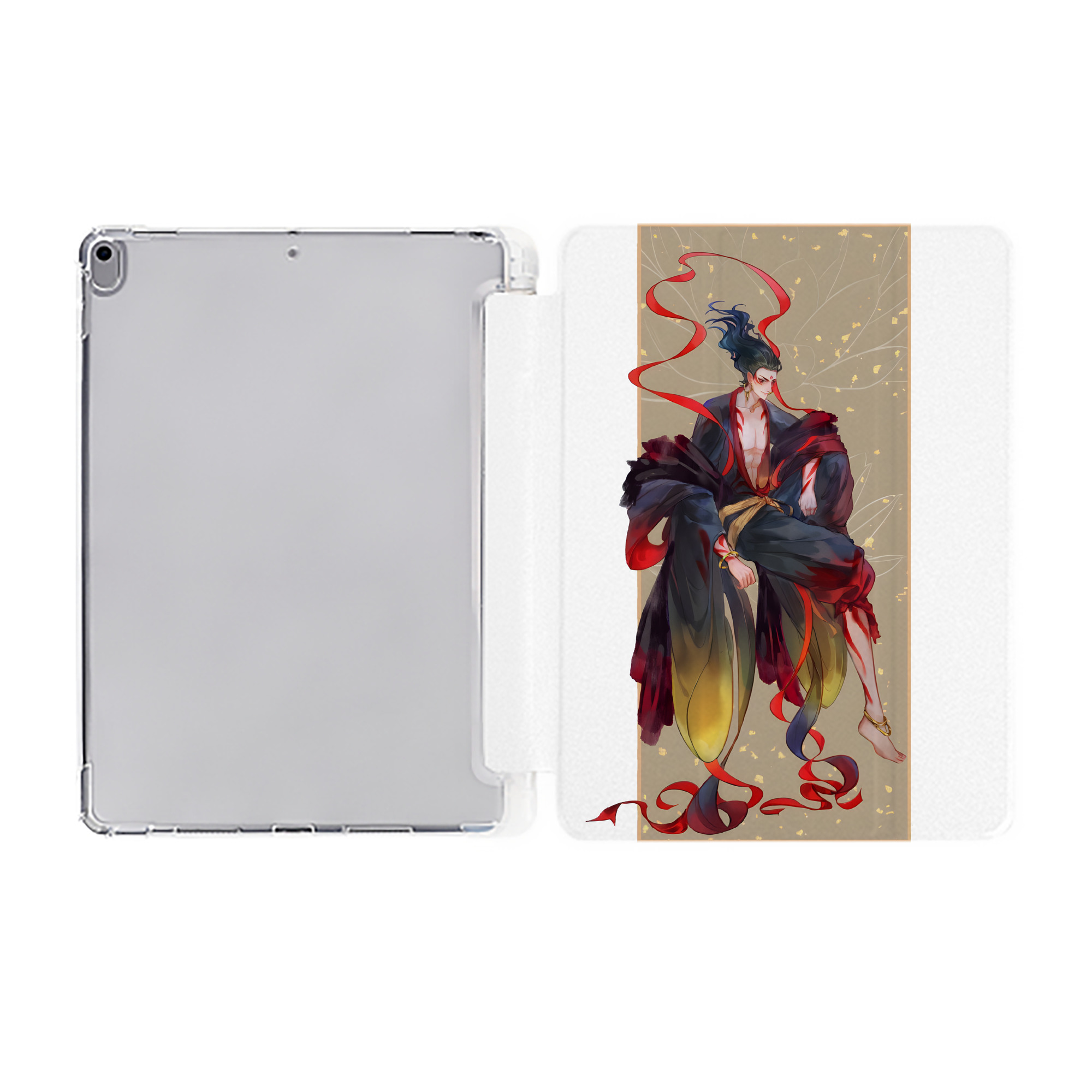 （画像用） Ne Zha 2 ナタ 魔童の大暴れ IPad ケース ペン収納付き 三つ折りスタンド PUレザー×シリコン 対応機種9.5/10.5/10.9インチ